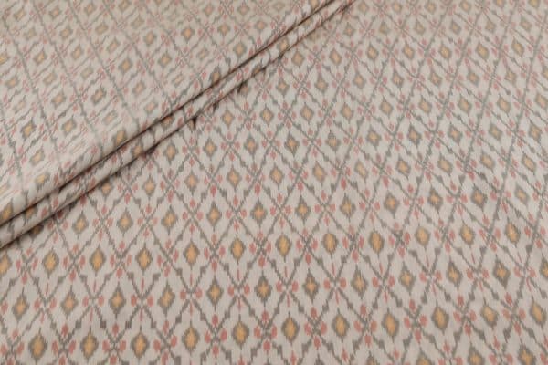 Pre-Cut 1.40m Beige Authentic Handwoven Soft Silk-Cotton Ikkat Fabric