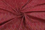 Maroon Red Authentic Handwoven Soft Silk-Cotton Ikkat Fabric - Image 3