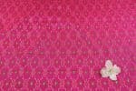 Rose Pink Authentic Handwoven Soft Silk-Cotton Ikkat Fabric - Image 2
