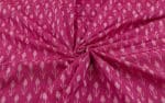 Pink Mercerised Fine Handloom Ikkat Tie-Dye Pure Soft Cotton Fabric - Image 3