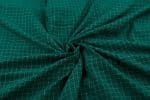 Viridian Green Flowy HandLoom Woven Checks Pure Soft Cotton Fabric - Image 3