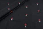Black Woven Design Flowy HandLoom Pure Soft Cotton Fabric