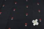Black Woven Design Flowy HandLoom Pure Soft Cotton Fabric - Image 2
