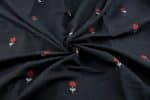 Black Woven Design Flowy HandLoom Pure Soft Cotton Fabric - Image 3