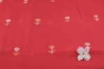 Red Woven Design Flowy HandLoom Pure Soft Cotton Fabric - Image 2
