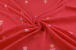 Red Woven Design Flowy HandLoom Pure Soft Cotton Fabric - Image 3