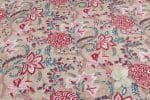 Light Brown Floral Handblock Printed 100% Pure Soft Cotton Fabric - Image 2