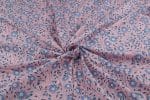 Pastel Pink Floral Handblock Printed 100% Pure Soft Cotton Fabric - Image 3