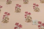 Beige Floral Handblock Printed 100% Pure Soft Cotton Fabric - Image 2