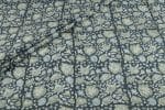 Charcoal Blue Floral Handblock Printed 100% Pure Soft Cotton Fabric