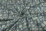 Charcoal Blue Floral Handblock Printed 100% Pure Soft Cotton Fabric - Image 3