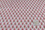 White Floral Handblock Printed 100% Pure Soft Cotton Fabric - Image 2