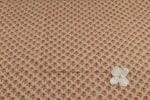 Sand Brown Floral Handblock Printed 100% Pure Soft Cotton Fabric - Image 2