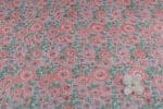 Salmon Pink Self-Zari Stripes Floral Handblock Printed 100% Pure Soft Cotton Fabric - Image 2