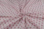Pre-Cut 2.20m White Floral Handblock Printed 100% Pure Soft Cotton Fabric - Image 3