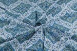 White Floral Handblock Printed 100% Pure Soft Cotton Fabric - Image 3