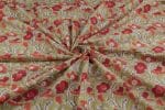 Avocado Green Floral Handblock Printed 100% Pure Soft Cotton Fabric - Image 3