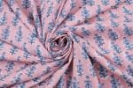 Pastel Pink Floral Handblock Printed 100% Pure Soft Cotton Fabric - Image 3