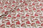 White Floral Handblock Printed 100% Pure Soft Cotton Fabric