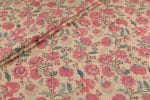 Sand Brown Floral Handblock Printed 100% Pure Soft Cotton Fabric