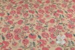 Sand Brown Floral Handblock Printed 100% Pure Soft Cotton Fabric - Image 2