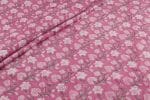 Soft Pink Floral Handblock Printed 100% Pure Soft Cotton Fabric