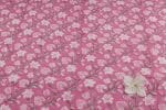 Soft Pink Floral Handblock Printed 100% Pure Soft Cotton Fabric - Image 2