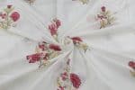 White Floral Handblock Printed 100% Pure Soft Cotton Fabric - Image 3