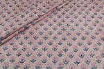 Light Brown Floral Handblock Printed 100% Pure Soft Cotton Fabric
