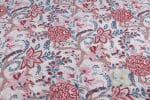 White Floral Handblock Printed 100% Pure Soft Cotton Fabric - Image 2