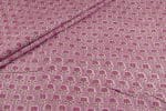 Purple Self-Zari Stripes Floral Handblock Printed 100% Pure Soft Cotton Fabric
