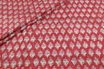 Neon Red Floral Handblock Printed 100% Pure Soft Cotton Fabric