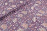Purple Floral Handblock Printed 100% Pure Soft Cotton Fabric