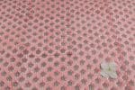 Salmon Pink Floral Handblock Printed 100% Pure Soft Cotton Fabric - Image 2
