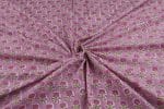 Light Purple Floral Handblock Printed 100% Pure Soft Cotton Fabric - Image 3