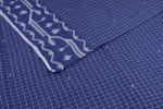 Blue Handloom Intricate Border Flowy HandLoom Pure Soft Cotton Fabric