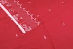 Red Handloom Intricate Border Flowy HandLoom Pure Soft Cotton Fabric