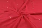 Red Handloom Intricate Border Flowy HandLoom Pure Soft Cotton Fabric - Image 3