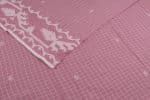 Puce Pink Handloom Intricate Border Flowy HandLoom Pure Soft Cotton Fabric
