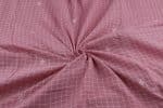 Puce Pink Handloom Intricate Border Flowy HandLoom Pure Soft Cotton Fabric - Image 3