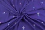 Purplish Blue Woven Design Flowy HandLoom Pure Soft Cotton Fabric - Image 3