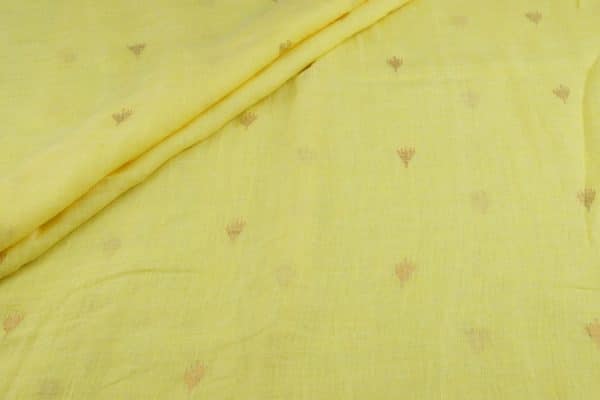 Yellow Handloom Woven Pure Soft Linen Fabric