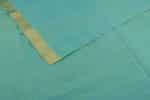 Tiffany Blue  Handwoven Zari Border Pure Cotton Fabric