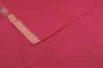 Pinkish Red Handwoven Zari Border Pure Cotton Fabric