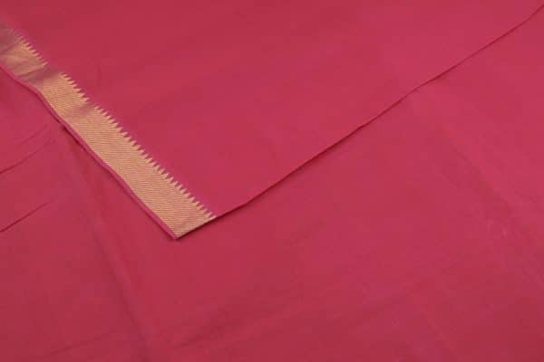 Pinkish Red Handwoven Zari Border Pure Cotton Fabric