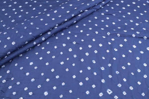 Blue Bandhani Tie Dye 100% Pure Soft Cotton Satin Finish Fabric