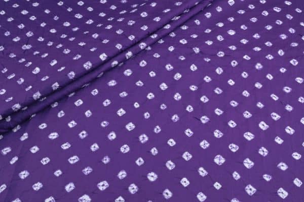 Dark Purple Bandhani Tie Dye 100% Pure Soft Cotton Satin Finish Fabric