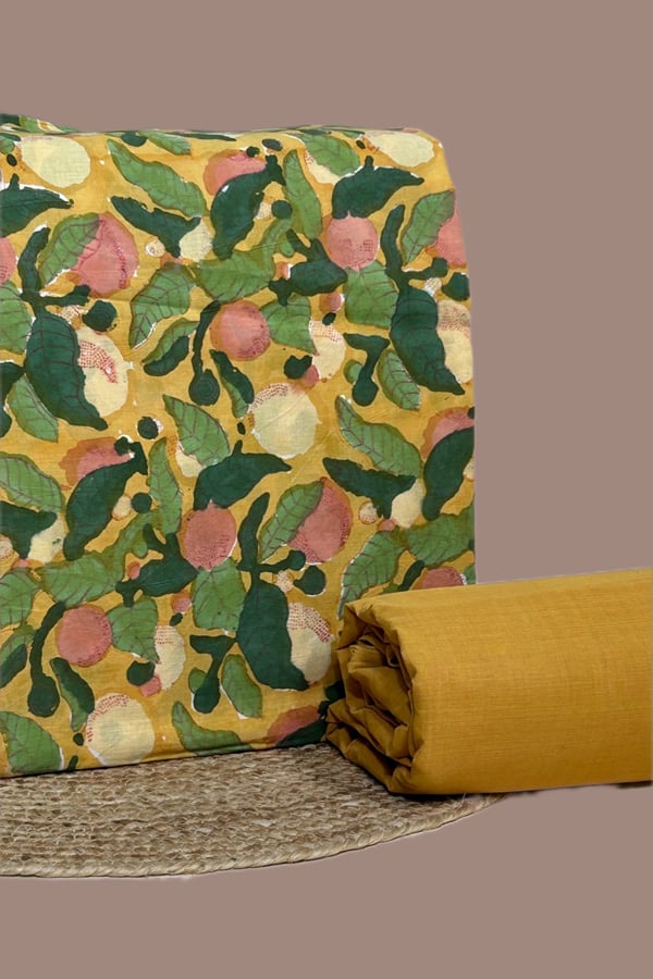 2pc Pure Soft Cotton Top and Mangalgiri Cotton Bottom Fabric Set