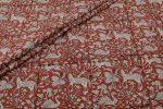 Natural Red Bagru Handblock Printed Cotton Fabric