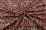 Natural Red Bagru Handblock Printed Cotton Fabric - Image 3